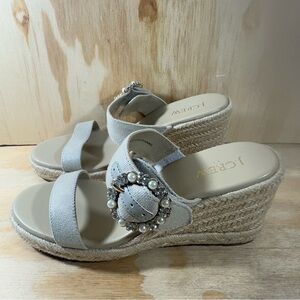 J. Crew Embellished Wedge Sandals Women’s Size 6.5